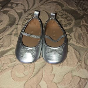 Silver ballet flats